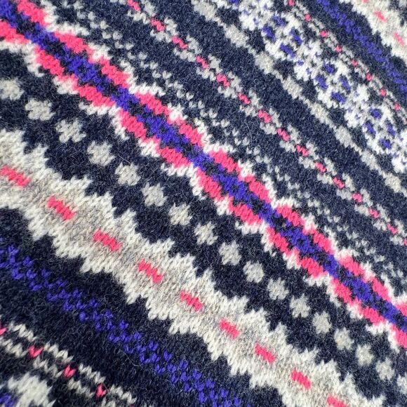 J. Crew Women's Mock Neck Sweater M Fair Isle Winter Holiday Pullover Soft Wool - Picture 8 of 15